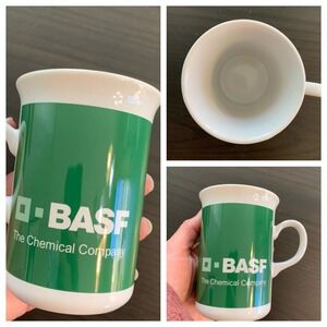 BASF The Chemical Company Coffee Mug White Green Logo Ceramic Advertising Cup